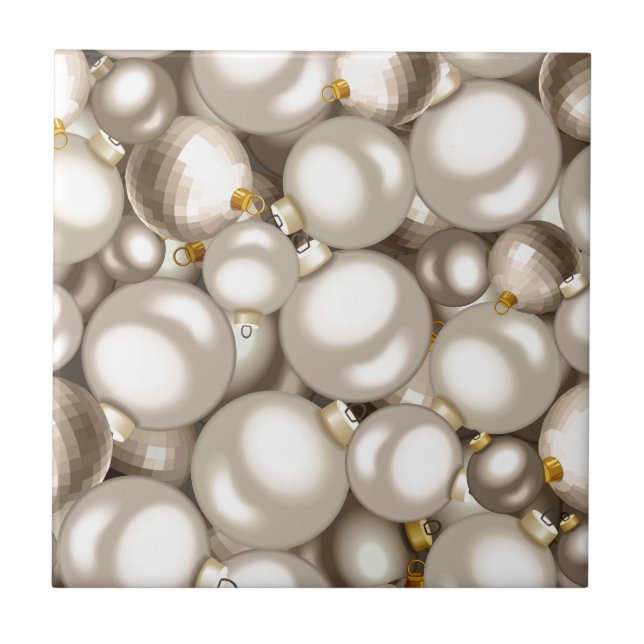 silver christmas ornaments tile (Front)