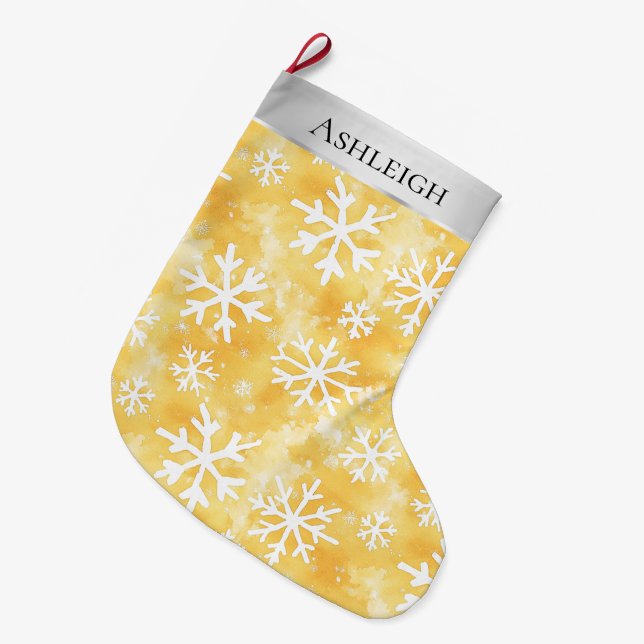 Silver Christmas Purple Pin Red Stripes Large Christmas Stocking (Front (Hanging))