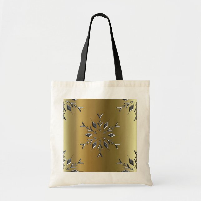 Silver Christmas Stars Tote Bag (Front)