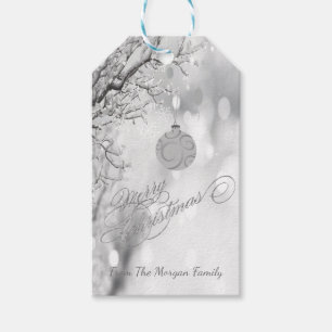 Silver Christmas Tree Branches,Ball - Personalised Gift Tags