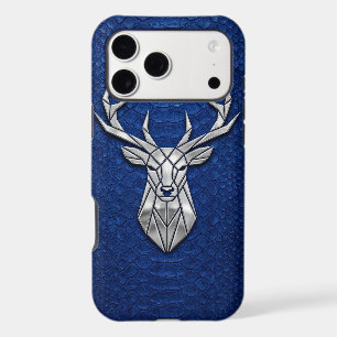 Silver Chrome Geometric Deer Blue Python iPhone