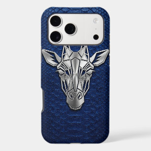 Silver Chrome Geometric Giraffe Blue Python iPhone