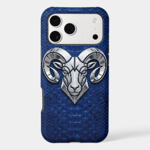 Silver Chrome Geometric Ram Blue Python iPhone
