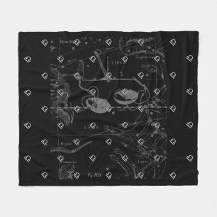 Silver Chrome Libra Zodiac Sign on Hevelius Fleece Blanket