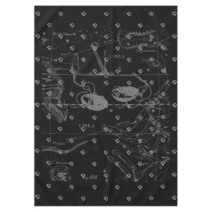 Silver Chrome Libra Zodiac Sign on Hevelius Tablecloth
