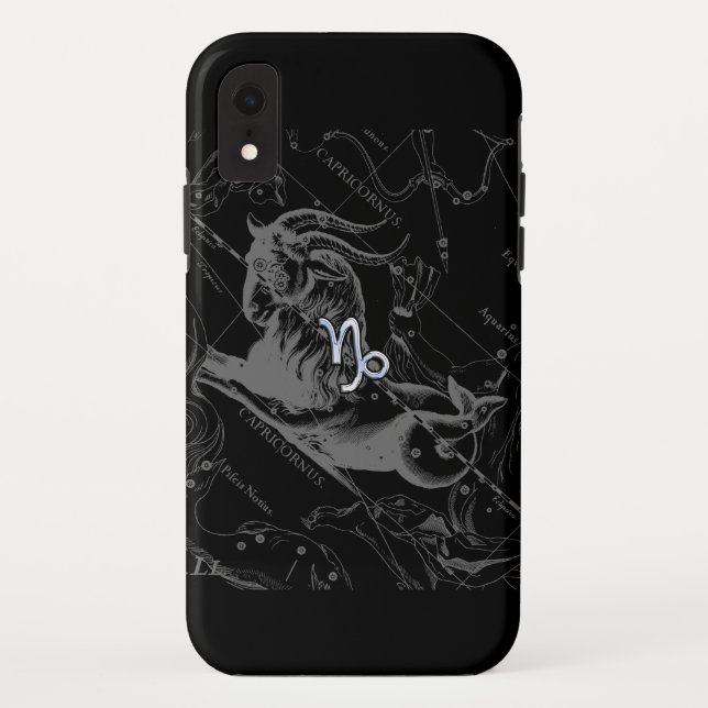 Silver Chrome like Capricorn Zodiac Sign Hevelius Case-Mate iPhone Case (Back)