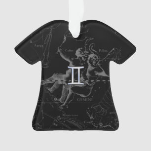 Silver Chrome like Gemini Zodiac Sign on Hevelius Ornament