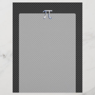 Silver Chrome Like Pi Symbol on Carbon Fibre Print