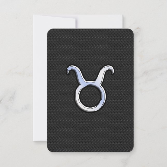 Silver Chrome Like Taurus Zodiac Sign (Front)