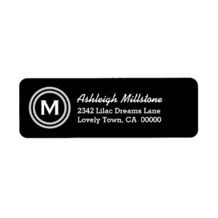 SILVER Circle Monogram M or ANY INITIAL