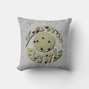 Silver Circular Lawn Bowls Picture Logo, Cushion