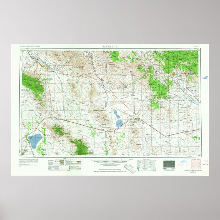 Silver City NM Topo Map Poster | Zazzle.co.uk