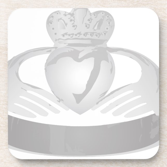 silver claddagh ring coaster (Front)