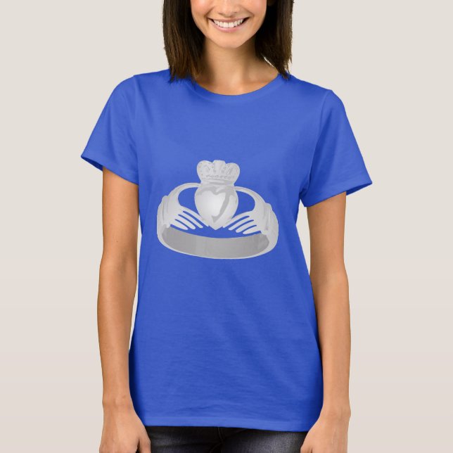 silver claddagh ring T-Shirt (Front)