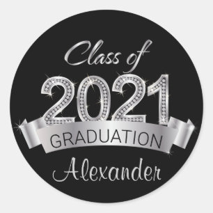 Silver Class of 2021 Graduation Sticker