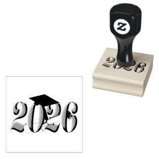 Silver Class of 2026 Graduation Rubber Stamp