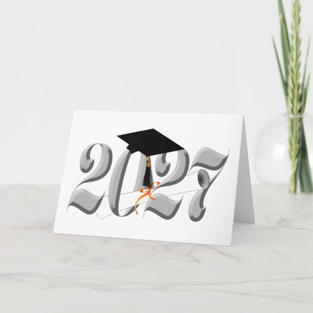 Silver Class of 2027 Graduation Card (Front)
