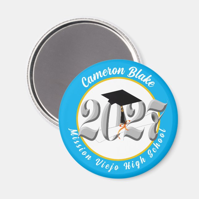 Silver Class of 2027 Graduation Magnet (Front/Back)