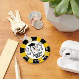 Silver Class of 2027 Photo Graduation Key Ring