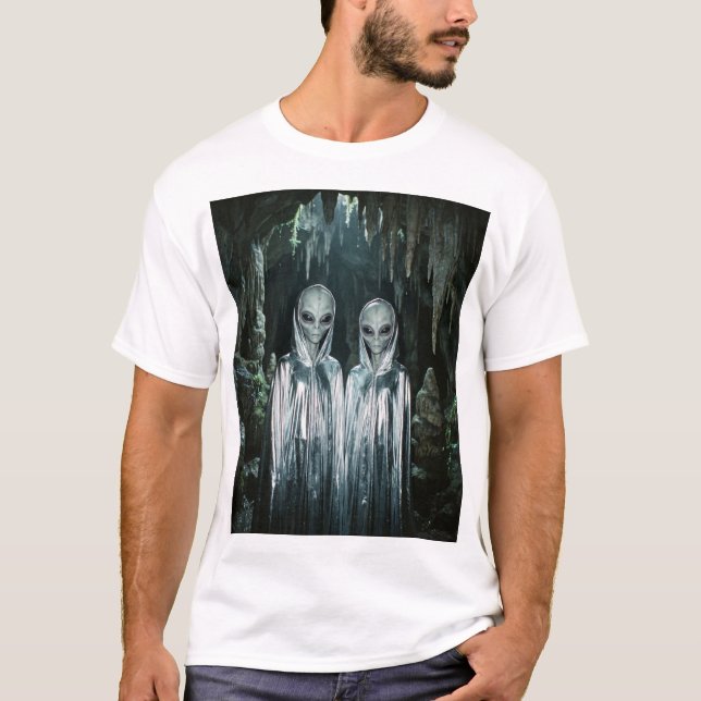 Silver Cloak Visitors – Cave of Contact T-Shirt (Front)