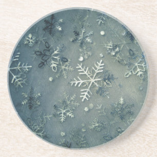 Silver cloth snowflakes coaster