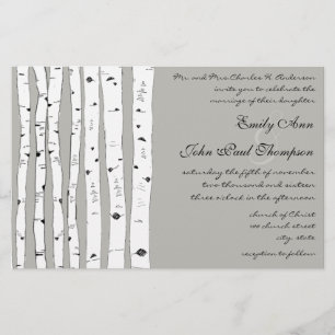 Silver Cloud Birch Tree Wedding Invitations