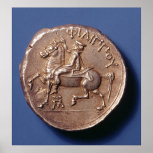 Silver coin of Philip II of Macedon Poster