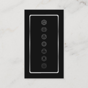 Silver Colour Chakras Meditation Business Card