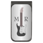 Silver Coloured Monogrammed Electric Guitar
