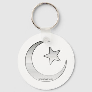 Silver Coloured Star and Crescent Symbol Key Ring