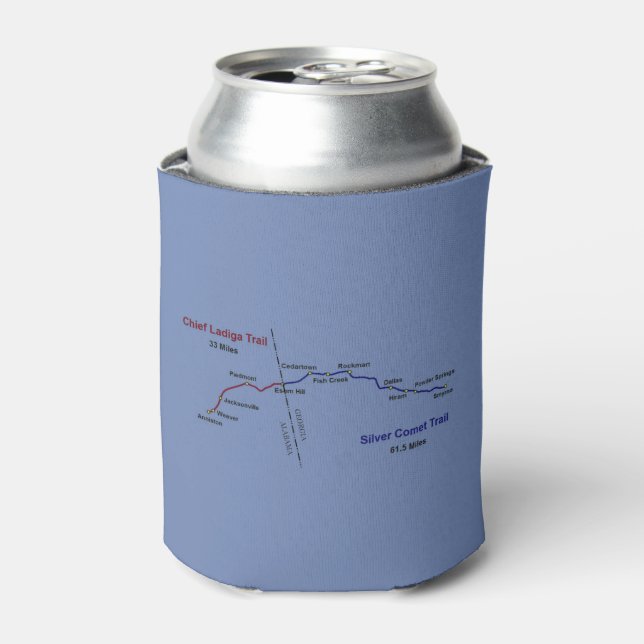 Silver Comet / Chief Ladiga Trail Map Can Cooler (Can Front)