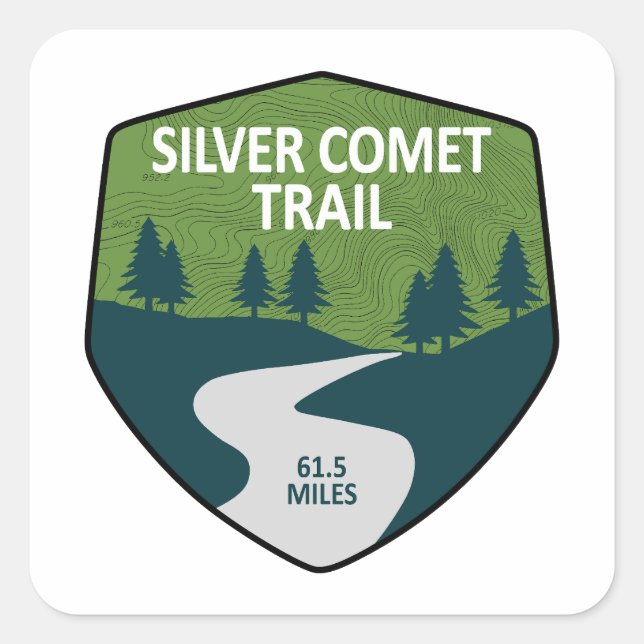 Silver Comet Trail Georgia Square Sticker (Front)
