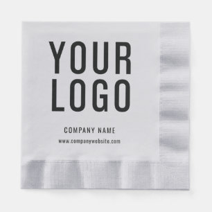 Silver Company Event Custom Logo Minimalist Napkin