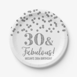 Silver Confetti 30 and Fabulous Paper Plate