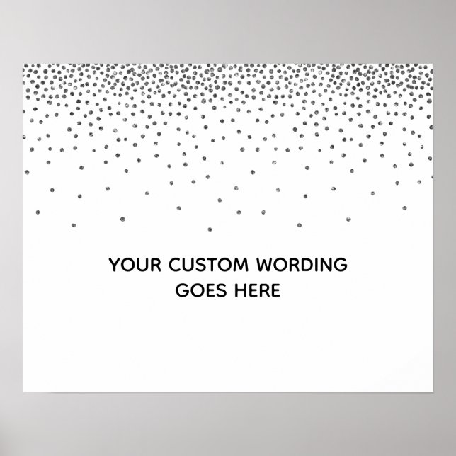 Silver Confetti Blank DIY Custom Wedding Sign (Front)