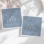 Silver Confetti Dusty Blue 50th Birthday Party Napkin<br><div class="desc">Help them celebrate their 50th birthday in style with this simple but elegant design, featuring faux silver triangular confetti sifting down on the word "fifty" in light grey handwriting font on a dusty blue background. Personalise it with the name of the honoree in light grey sans serif font, along with...</div>