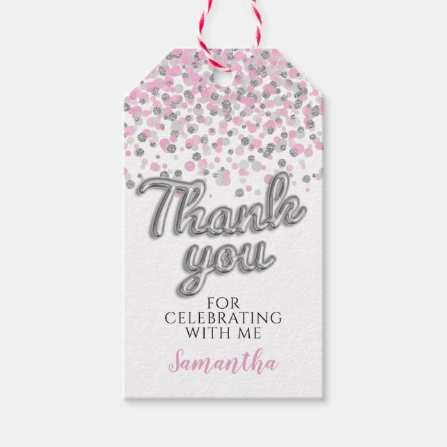 Silver Confetti Gift Tags (Front)