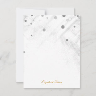 Silver Confetti Glitter Dots Invitation Stationery