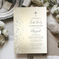 Silver Confetti Gold Ombre First Holy Communion