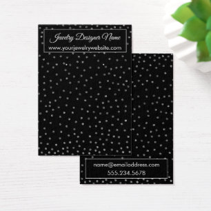 Silver Confetti on Black Earring Holder Display