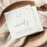 Silver Confetti Personalised 90th Birthday Party Napkin<br><div class="desc">Help them celebrate their 90th birthday in style with this simple but elegant design, featuring faux silver triangular confetti sifting down on the word "ninety" in stylish silver grey handwriting font. Personalise it with the name of the honoree in silver grey sans serif font, along with the occasion and date...</div>