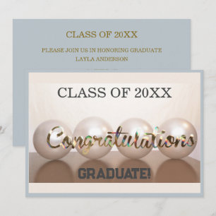 Silver Congratulations Graduate Graduation Balloon Invitation