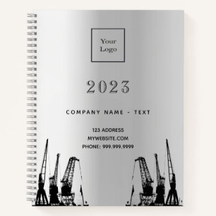 Silver construction business logo 2026 notebook
