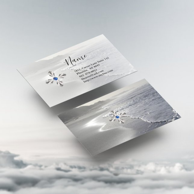 Silver Cross and Gem Business Card (Creator Uploaded)