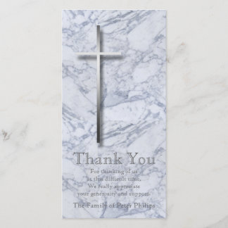 Silver Cross Marble 1 Sympathy Thank You Card