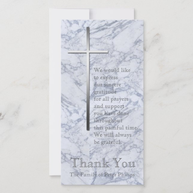 Silver Cross Marble 2 Sympathy Thank You (Front)