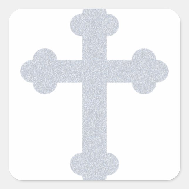 Silver cross square sticker (Front)
