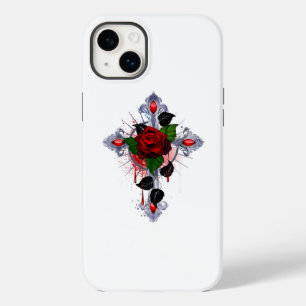 Silver Cross with a Red Rose Case-Mate iPhone 14 Plus Case