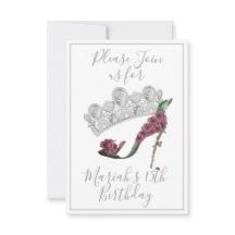 Silver Crown, Floral Fairy High Heel Shoe