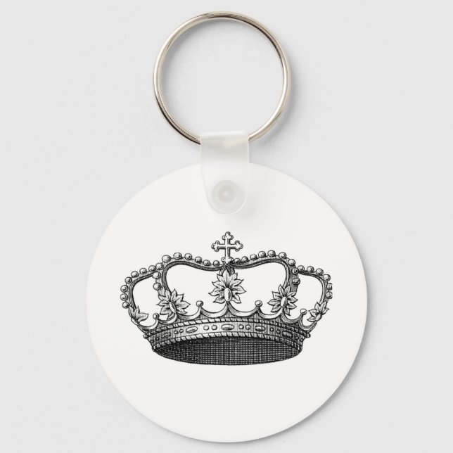 Silver Crown Gift Item You Personalise Key Ring (Front)